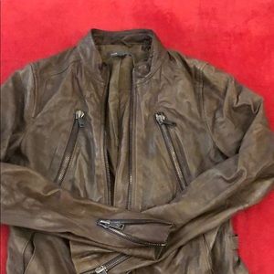 Vince mushroom leather jacket